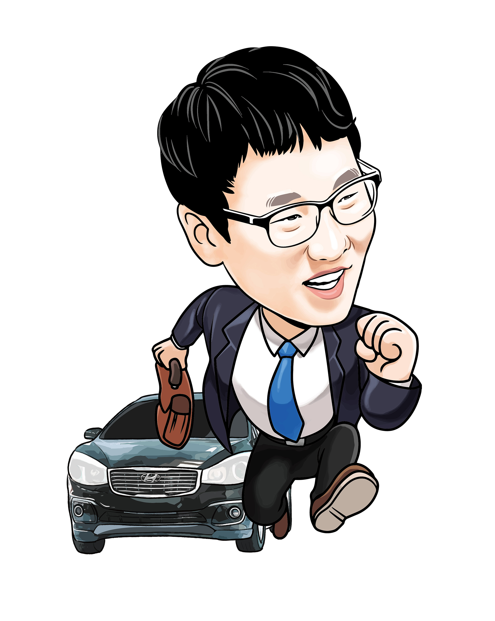 일러스트형 캐리커처 (AI)간판,로고용